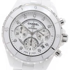 シャネル CHANEL H2009 J12 白セラミック 9Pダイヤ クロノグラフ 自動巻き メンズ 美品 保証書付き_942993のサムネイル