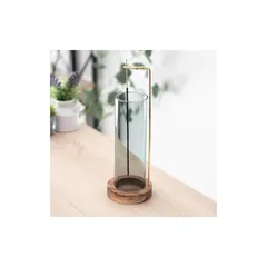 【新品】 Ampoule インセンスホルダー お香立て 天然木 ガラス 灰がこぼれない Blue Gray Rovila ロヴィラ 0