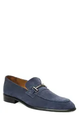 ブルーノマグリ メンズ シューズ レザー ローファー Bruno Magli Sante Leather Bit Loafer Navy Suede ネイビーのサムネイル