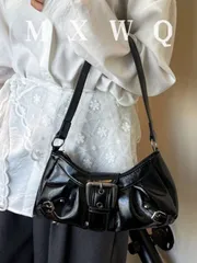 バッグ レディース ショルダーバッグ 1個 レディース レトロバイカースタイル スタッズ 調節可能 肩ストラップ 大容量 ソフト フェイクオイル加工グラデーションレザーショルダー/アンダーアームバッグ、仕事、デート