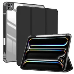 【新品】 ProCase iPad Pro 13インチ ケース M5/M4 2025/2024 ペン収納 ペン収納 耐衝撃 三つ折り スタンド スマートカバー -ブラック