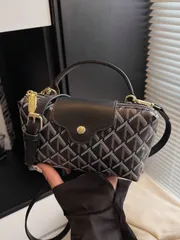 バッグ レディース ハンドルバッグ 女性ファッションカジュアル バーサタイル カラーブロック ダンプリングバッグ、ミニマリスト ナイロン スクエアハンドバッグ、ヴィンテージスタイル トートバッグ 取り外し可能な シ