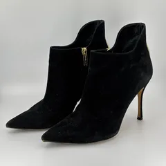 Sergio rossi  セルジオロッシ ブラックスエード ポインテッドトゥ ショートブーツ