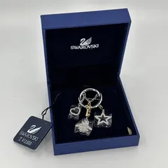 未使用 SWAROVSKI ブローチ ラインストーン スター ハート チャーム