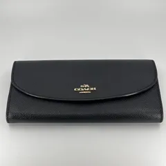 COACH コーチ 長財布 黒 レザー 二つ折り