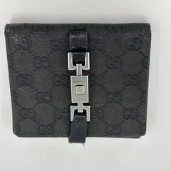 GUCCI グッチ GGキャンバス 二つ折り財布 黒 レディース 05474・203432