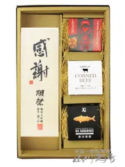 獺祭 ( だっさい ) 純米大吟醸 磨き二割三分「感謝」専用木箱付き 300ml + 缶詰おつまみ3種セット 【 8974 】 【 日本酒・おつまみセット 】【 送料無料 】