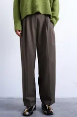 トップショップ レディース ボトムス レギンス ワイドレッグ パンツ Topshop Slouchy Wide Leg Trousers Medium Green グリーンのサムネイル