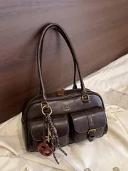 バッグ レディース トートバッグ 大容量 多機能 PU トートバッグ、シンプルでファッショナブルなオフィスレディーワンショルダーバッグ、多数のポケット 無地 パーソナライズ女性ハンドバッグ