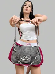 バッグ レディース ショルダーバッグ ヴィンテージ パーソナライズド コスミック デコレーション レディース ショルダーバッグ、大容量クロスボディバッグ、Y2Kスタイル カジュアル 調整可能ストラップ 多用途ハンド