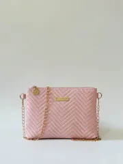 バッグ レディース ショルダーバッグ レディース新作ウェーブパターン チェーンストラップ クロスボディバッグ、多用途 スウィート ショルダーメッセンジャーバッグ、ピンクエンベロープ財布