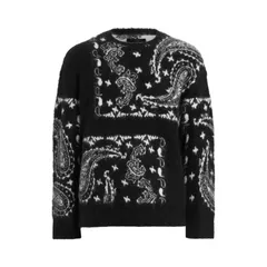オールセインツ メンズ アウター ニット・セーター AllSaints All Bandana Jumper Sn42 Black ブラックのサムネイル
