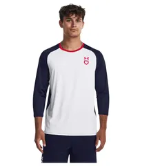 アンダーアーマー メンズ トップス シャツ Under Armour Utility 34 Sleeve Shirt WhiteMidnight NavyRed ホワイト