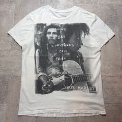 H138☆ボブマーリー☆レゲエの神様☆ミュージックTシャツ☆白T☆M 