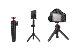 ミニ三脚 自撮り棒 3way 卓上 3段伸縮 小型 Insta360 goシリーズ ライブ ZV-1 OSMO POCKET iPhone Samsung Canon Nikon アクションカメラに適用