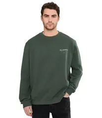 オールセインツ メンズ アウター ニット・セーター AllSaints Underground Crew Garnet Green グリーンのサムネイル