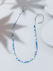 ジュエリー レディース ネックレス 1個 マルチカラー クリスタルビーズネックレス(ビーズはランダムに選択)