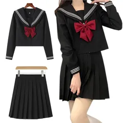 新品 [NOKIJP] セーラー服 本格制服 リボン白三本Ver.特集 jk コスプレ 半袖 長袖 大人 女子高生 制服 ランキング セーラー 服 コスチューム レディース 女装 ハロウィン 紺 黒 白 緑 人気 セーラー服 コスプレ