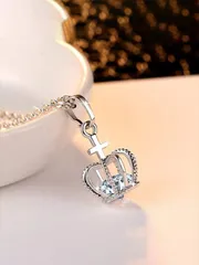 ジュエリー レディース ネックレス クラウン & クロスペンダント ネックレス