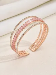 ジュエリー レディース ブレスレット 女性用高級ブレスレット 多層 ラインストーン 腕輪 パーティー向け