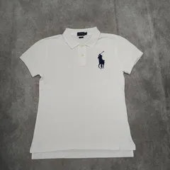 POLO RALPHLAUREN ビッグポニー　ポロシャツ スキニーフィット　Mサイズ ホワイト　ポロ ラルフローレン　【0314】