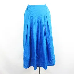 ショコラフィネローブ chocol raffine robe スカート ボトムス ロング丈 マキシ丈 フレア ボリューム タック イージー コットン F ブルー ※EKM