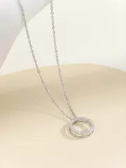 ジュエリー レディース ネックレス キュービックジルコニア 円形 チャームネックレス