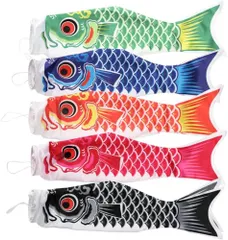 鯉のぼり 5色鯉のぼり 庭園 室内・屋外 5月5日 初節句お祝い 端午の節句 出産祝 各種贈答 御祝 飾り ベランダ用 こどもの日 ギフト プレゼント 五色セット (100cm 5色)a 7fe174fe