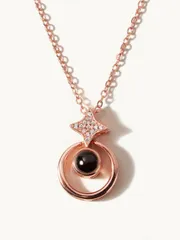 ジュエリー レディース ネックレス キュービックジルコニア デコレーション シルバー ネックレス