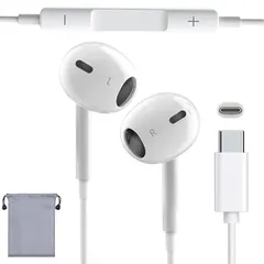 イヤホン 有線 タイプc マイク付きUSB type-c イヤホン 純正 iPhone15/16/17対応 リモコン付き 音量調整 クリア通話 重低音 遅延なし ステレオイヤフォン 騒音低減 絡み防止 人間工学 快適な装着感 小型・軽量 iPhone/Andr