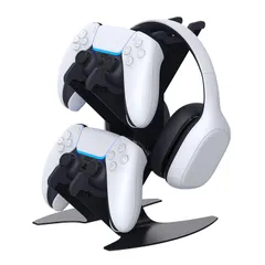 新品 コントローラースタンド ゲームコントローラー収納ラック ヘッドホンタンド 収納スタンド 組み立て簡単 省スペース PS5/PS4/Switch Pro/XBOX SERIES X/XBOX ONE各種対応 ブラック