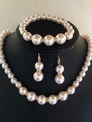 Women's Jewelry Set, 4-Piece Set, Pearl Decoration Jewelry Set