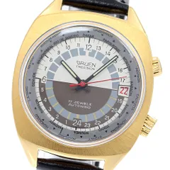 訳あり グリュエン GRUEN 6159-7001 プレシジョン ワールドタイム ヴィンテージ 自動巻き メンズ _834379【ev20】