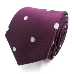 タカキュー ブランド ネクタイ ドット 格子柄 シルク PO メンズ ワインレッド TAKA Q 【中古】