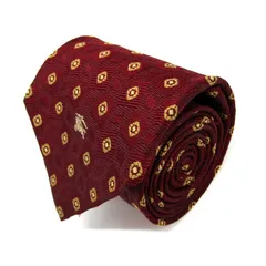 バーバリーズ ブランド ネクタイ ホースマーク 総柄 小紋柄 シルク PO メンズ ワインレッド Burberrys 【中古】