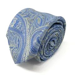 マイケルコース ブランド ネクタイ 総柄 ペイズリー 幾何学模様 シルク PO メンズ ブルー Michael Kors 【中古】