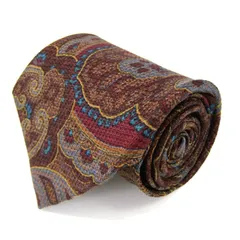 エルメネジルドゼニア ブランド ネクタイ 総柄 ペイズリー 幾何学模様 シルク PO メンズ ブラウン Ermenegildo Zegna 【中古】