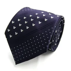 ディズニー ブランド ネクタイ ミッキー ストライプ柄 ドット 小紋柄 PO メンズ ネイビー Disney 【中古】