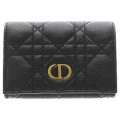 Christian Dior (クリスチャンディオール) レディディオール カナージュ カードケース 名刺入れ ブラック レザー ゴールド金具