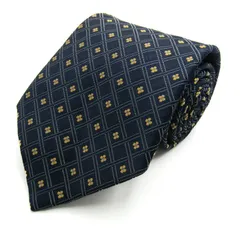 アクアスキュータム ブランド ネクタイ チェック柄 小紋柄 花柄 格子柄 シルク PO メンズ ネイビー Aquascutum 【中古】