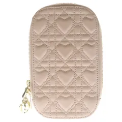 Christian Dior クリスチャンディオール フォンホルダー カナージュ ショルダーバッグ チェーンバッグ ミニバッグ ピンク ハート レザー ゴールド金具 ディオール Dior カロ スモール カナージュ ショルダーバッグ レザー