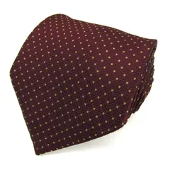 タカキュー ブランド ネクタイ チェック柄 ドット 格子柄 シルク 日本製 PO メンズ ワインレッド TAKA Q 【中古】