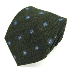 スーツカンパニー ブランド ネクタイ 小紋柄 スクエア柄 コットン シルク ウール 日本製 PO メンズ ネイビー THE SUIT COMPANY 【中古】