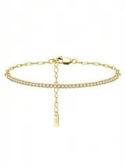 ジュエリー レディース ブレスレット テニスブレスレット 真鍮製 925 スターリングシルバー 4a キュービックジルコニア 手首 チェーン 女性 ジュエリー 誕生日 結婚式 婚約式 披露宴 ブライダル ギフト