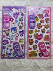 【2点セット】平成はっぴーフォンステッカー　サンリオキャラクターズ、日焼けキティ