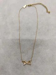 M20　kate spade new york　ケイトスペード ニューヨーク　アクセサリー　ネックレス　リボン　ビジュー　ゴールドカラー