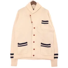 90年代 Polo by Ralph Lauren ポロ ラルフローレン ショールカラーカーディガン アイボリー (メンズ L相当) 中古 古着 A0266