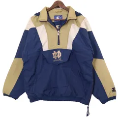 90年代 STARTER スターター ノートルダム・ファイティングアイリッシュ 中綿 ナイロン ジャケット ネイビー (メンズ XL) 中古 古着 A1111のサムネイル