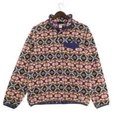 patagonia パタゴニア SYNCHILLA シンチラ スナップT フリースジャケット アウトドア 総柄 マルチカラー (レディース M) 中古 古着 A1458