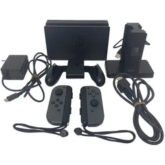 任天堂 Nintendo Switch 付属品セット ドック(HAC-007)・ジョイコン グレー (R/L)・グリップ・ストラップ・ACアダプター・HDMIケーブル・充電スタンド NSW-003 【中古】 42603K347